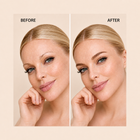 Before and after comparison of a woman's brow with cosmetic effects applied.