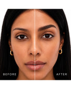 Before-and-after comparison showing fuller, more defined brows after using Brow Gel.